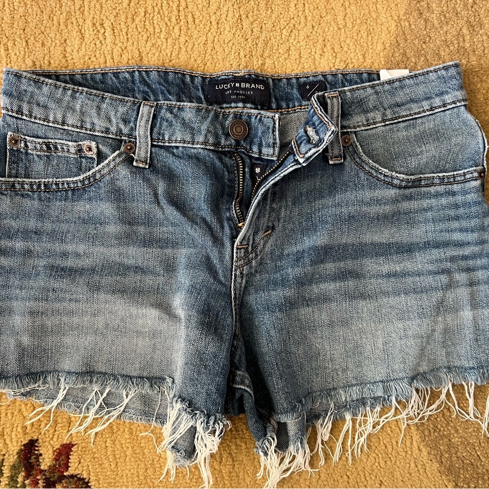 Lucky Brand Blue Frayed Denim Shorts